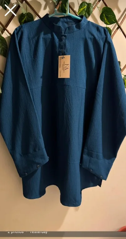Neelam Blue Flare Trouser Set flat lay