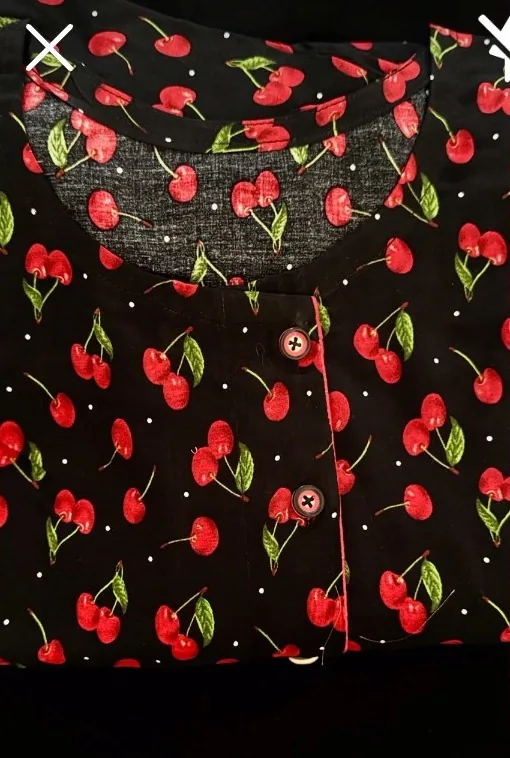Gilas Cherry Print Nightsuit flat lay