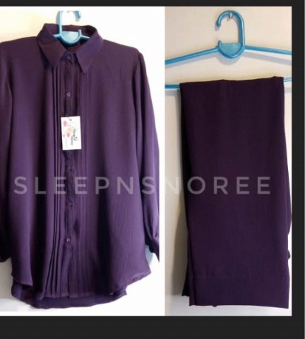 Banafsha Purple Pintuck Cord Set product photo