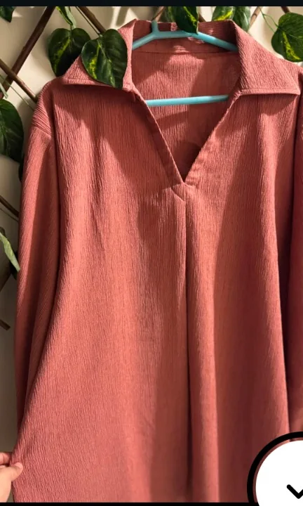 Gulnar Rust Pink Flare Trouser Set flat lay