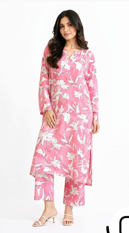 Gulaab Pink Blossom Printed Set